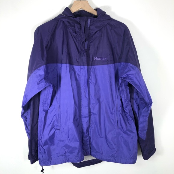 Marmot Jackets & Blazers - Marmot Precip Rain Jacket Coat Hooded purple wind